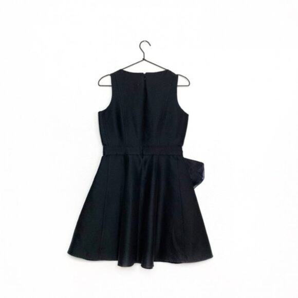 Halston Heritage Organza Ruffle Mini Cocktail Dress Black/Navy size 4 - Picture 3 of 7